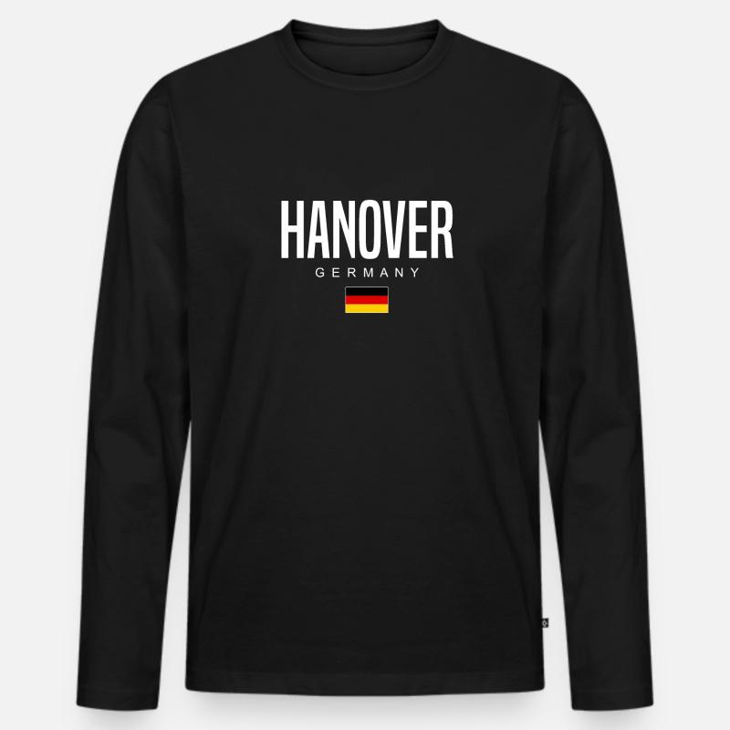 Hanover Hannover - Männer Premium Bio Langarmshirt - Schwarz