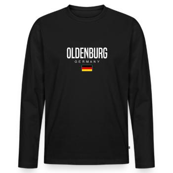 Oldenburg - T-shirt manches longues Premium bio Homme - noir - Devant - Nico (187cm)