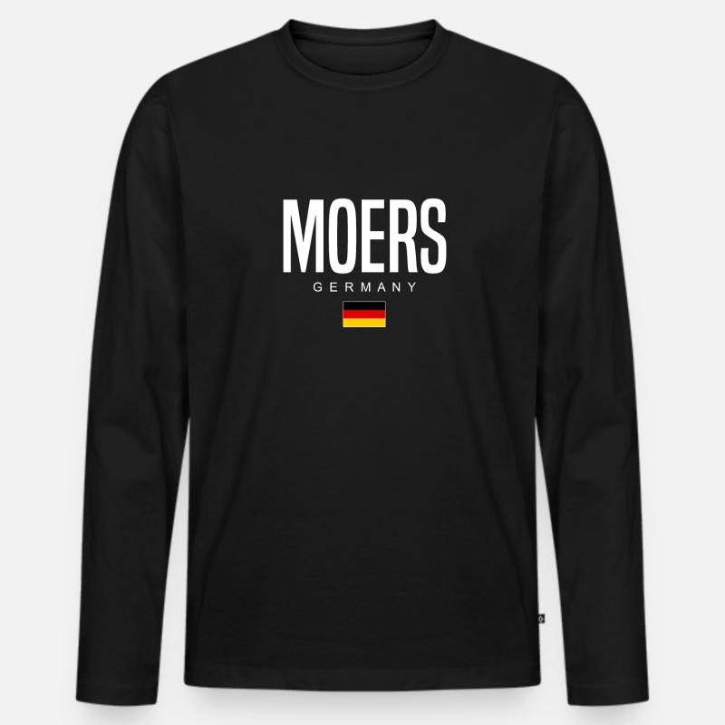 Moers - Männer Premium Bio Langarmshirt - Schwarz