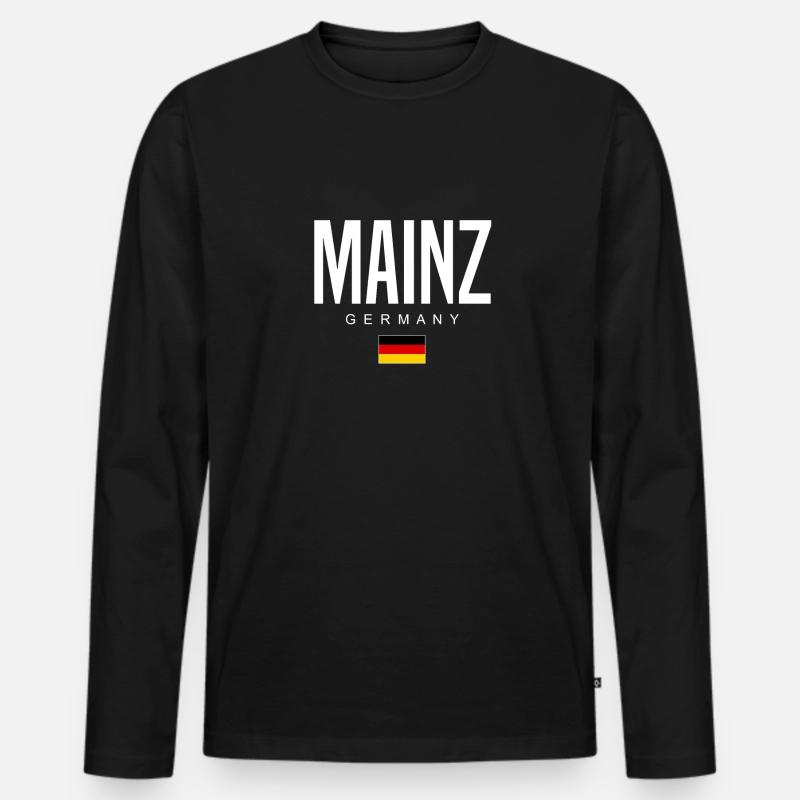 Mainz - Männer Premium Bio Langarmshirt - Schwarz