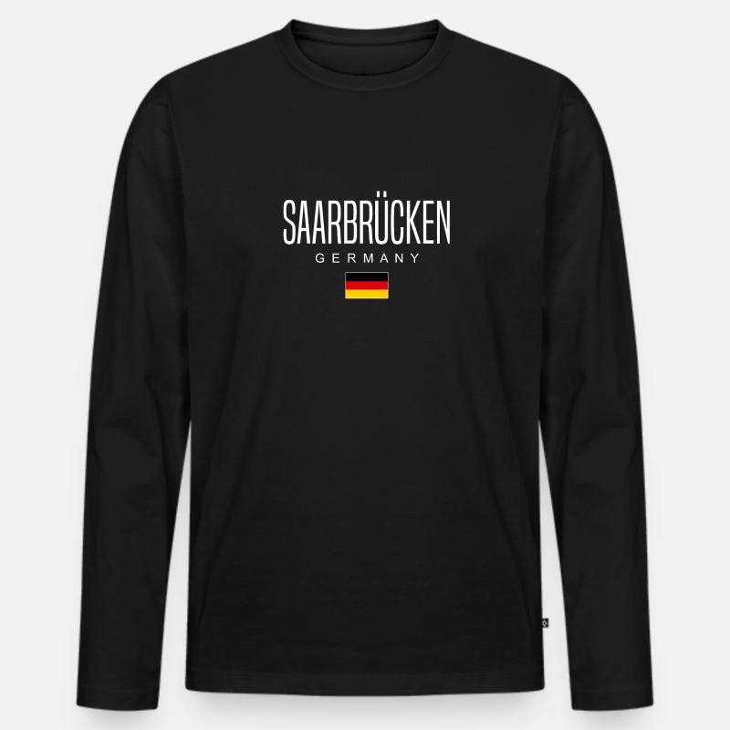 Saarbrücken - Männer Premium Bio Langarmshirt - Schwarz