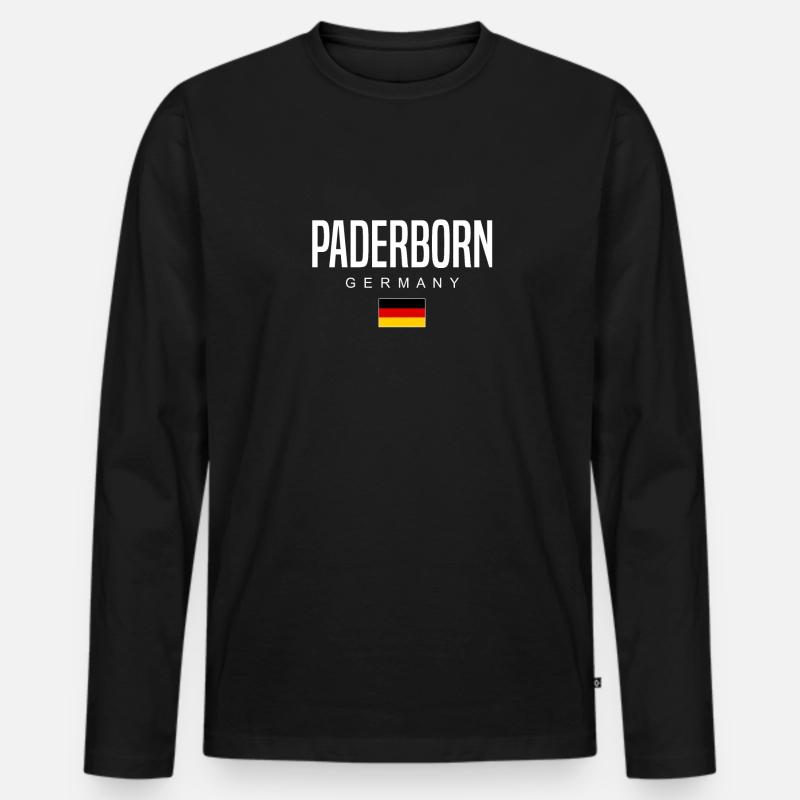 Paderborn - Männer Premium Bio Langarmshirt - Schwarz