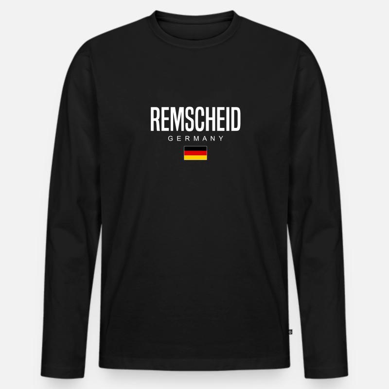 Remscheid - Männer Premium Bio Langarmshirt - Schwarz