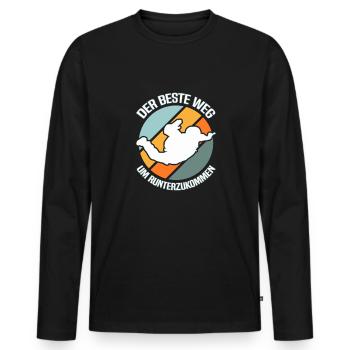 Skydiving Skydiver - Men's Premium Organic Long Sleeve Shirt - black - Front - Nico (187cm)