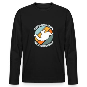 Skydiving Skydiver - Men's Premium Organic Long Sleeve Shirt - black - Front - Nico (187cm)