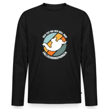 Skydiving Skydiver - Men's Premium Organic Long Sleeve Shirt - black - Front - Nico (187cm)
