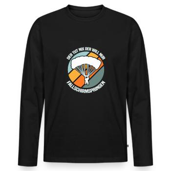 Skydiving Skydiver - Men's Premium Organic Long Sleeve Shirt - black - Front - Nico (187cm)