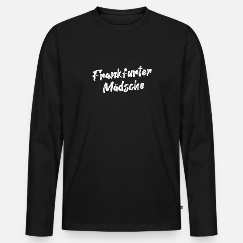 Frankfurter Mädsche Hessen Hessisch - Männer Premium Bio Langarmshirt - Schwarz
