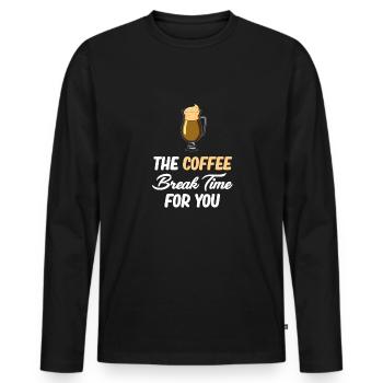 L’heure de la pause-café pour vous Cafecito Espresso - T-shirt manches longues Premium bio Homme - noir - Devant - Nico (187cm)