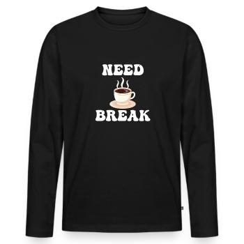 Besoin d’une pause Pause café Cafecito - T-shirt manches longues Premium bio Homme - noir - Devant - Nico (187cm)