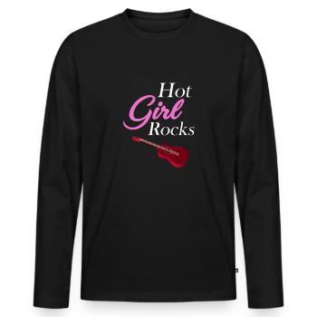 Hot Girl Rockt Gitarristin, Musikerin, - Männer Premium Bio Langarmshirt - Schwarz - Vorne - Nico (187cm)