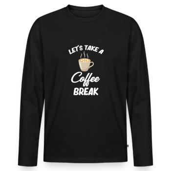 Faisons une pause-café Cafecito - T-shirt manches longues Premium bio Homme - noir - Devant - Nico (187cm)