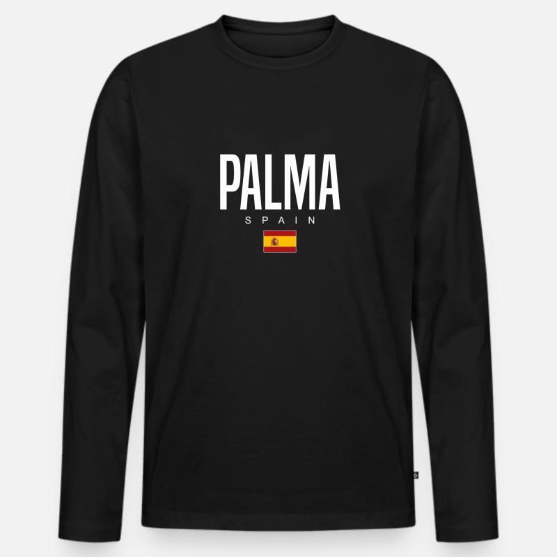 Palma Spanien - Männer Premium Bio Langarmshirt - Schwarz