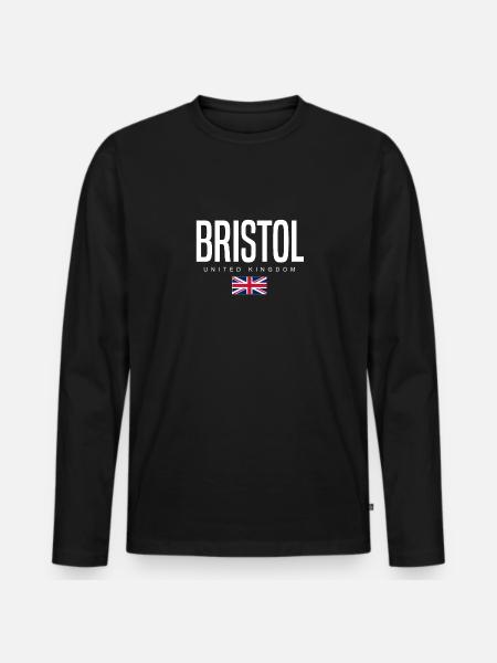 Bristol, Royaume-Uni - T-shirt manches longues Premium bio Homme - noir