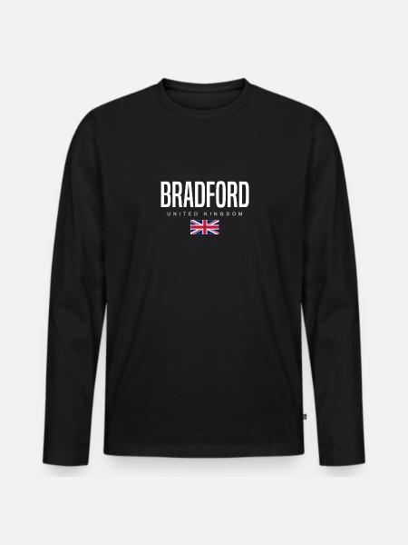 Bradford, Royaume-Uni - T-shirt manches longues Premium bio Homme - noir