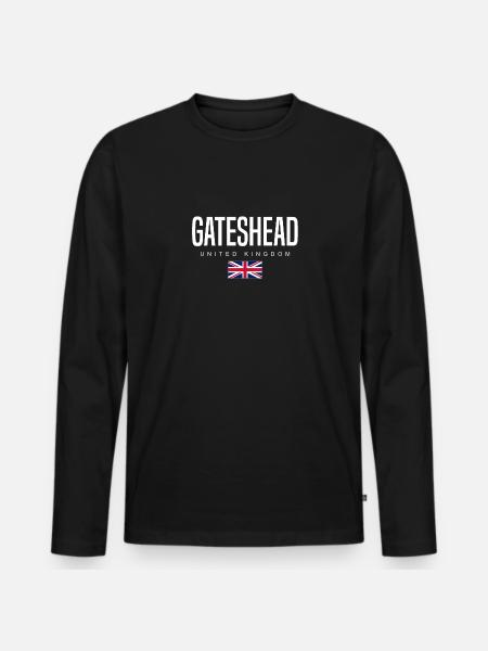 Gateshead, Royaume-Uni - T-shirt manches longues Premium bio Homme - noir