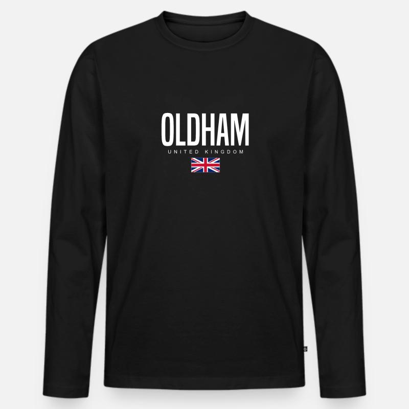 Oldham England Großbritannien - Männer Premium Bio Langarmshirt - Schwarz