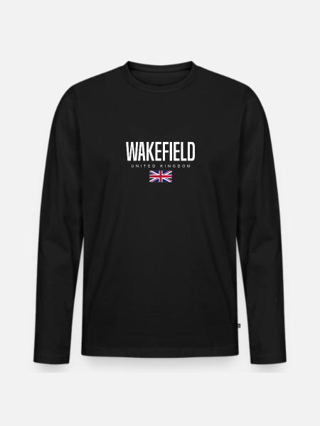 Wakefield, Angleterre, Royaume-Uni - T-shirt manches longues Premium bio Homme - noir