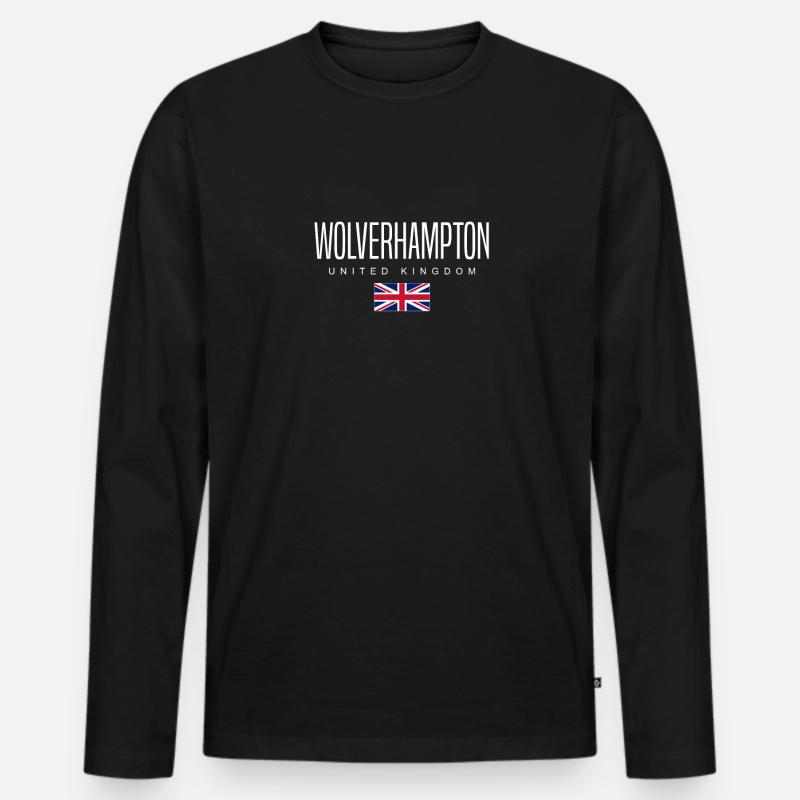 Wolverhampton, Angleterre, Royaume-Uni - T-shirt manches longues Premium bio Homme - noir
