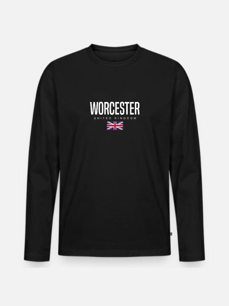 Worcester, Angleterre, Royaume-Uni - T-shirt manches longues Premium bio Homme - noir