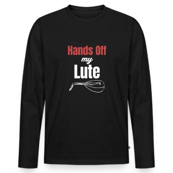 Hands of My Lute String Musician Mandolinist - Men's Premium Organic Long Sleeve Shirt - black - Front - Nico (187cm)