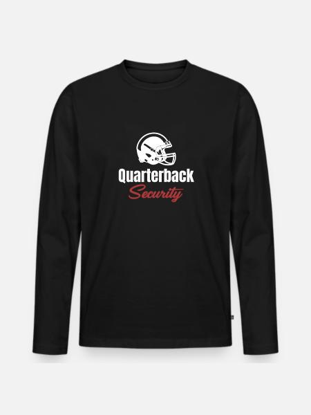 Quarterback Security Funny Football Lineman - Men's Premium Organic Long Sleeve Shirt - black