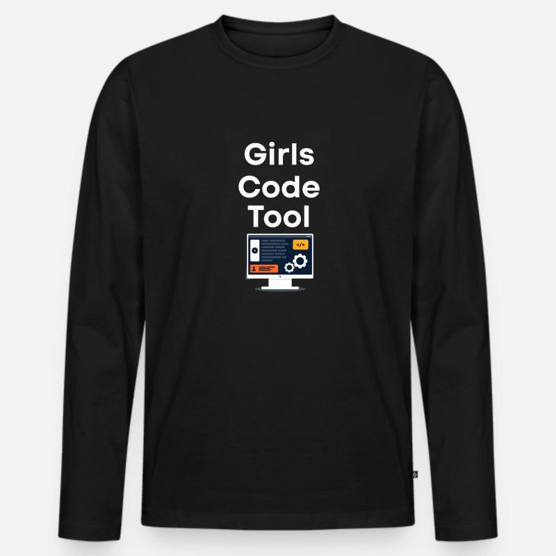 Girls program programmers too - Men's Premium Organic Long Sleeve Shirt - black