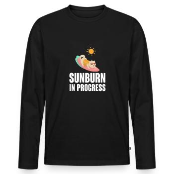 Sunburn In Progress Sunbathing Summertime - Men's Premium Organic Long Sleeve Shirt - black - Front - Nico (187cm)