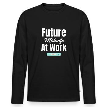 Zukünftige Hebamme Bei Der Arbeit Vor Der - Männer Premium Bio Langarmshirt - Schwarz - Vorne - Nico (187cm)