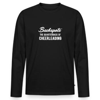 Backspots: Der Quarterback Der - Männer Premium Bio Langarmshirt - Schwarz - Vorne - Nico (187cm)