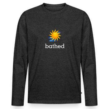 Bathed sunbathing lover summertime - Men's Premium Organic Long Sleeve Shirt - heather anthracite - Front - Nico (187cm)
