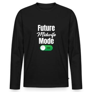 Zukünftiger Hebammenmodus Für Geburtshilfliche - Männer Premium Bio Langarmshirt - Schwarz - Vorne - Nico (187cm)