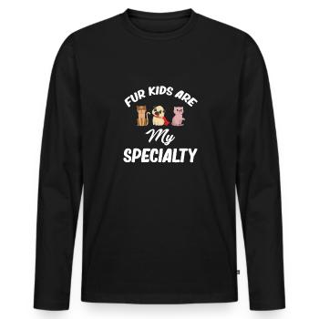 Fur kids are my specialty funniers - Men's Premium Organic Long Sleeve Shirt - black - Front - Nico (187cm)