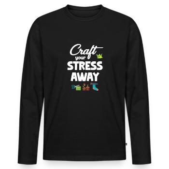 Stellen Sie Ihre Stressfreie Keramik Her - Männer Premium Bio Langarmshirt - Schwarz - Vorne - Nico (187cm)