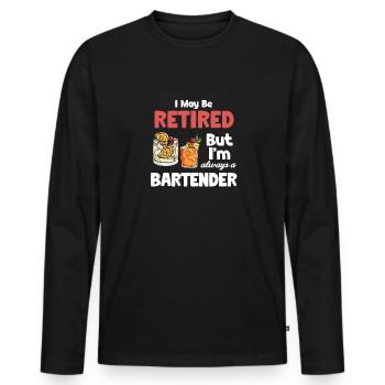 Je suis peut-être à la retraite, mais je le suis - T-shirt manches longues Premium bio Homme - noir - Devant - Nico (187cm)