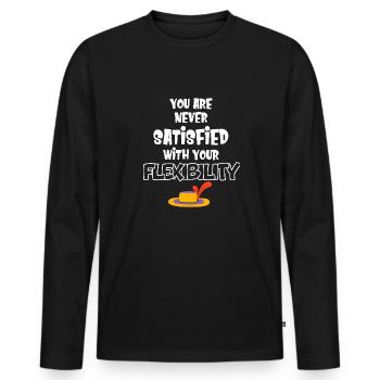 Vous n’êtes jamais satisfait de votre - T-shirt manches longues Premium bio Homme - noir - Devant - Nico (187cm)