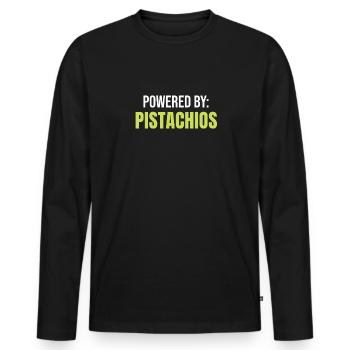 Propulsé par une garniture de crème glacée à la pistache - T-shirt manches longues Premium bio Homme - noir - Devant - Nico (187cm)