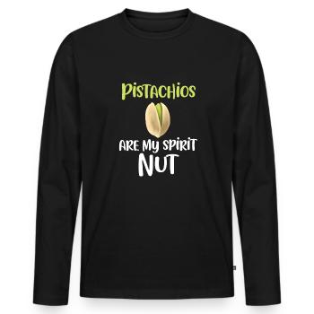 Les pistaches sont à moi - T-shirt manches longues Premium bio Homme - noir - Devant - Nico (187cm)