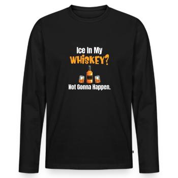 Eis In Meinem Whisky? Das Wird Nicht Passieren. - Männer Premium Bio Langarmshirt - Schwarz - Vorne - Nico (187cm)