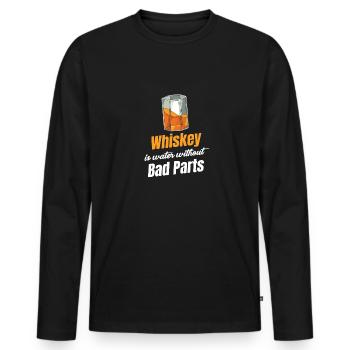 Whiskey is water without any bad ingredients. - Men's Premium Organic Long Sleeve Shirt - black - Front - Nico (187cm)