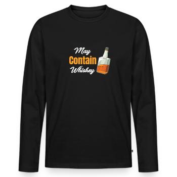 Mai Whisky Bourbon Buveur Scotch Tequila Vodka - T-shirt manches longues Premium bio Homme - noir - Devant - Nico (187cm)