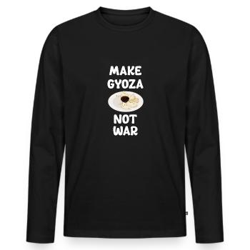 Make Gyoza Not War Chinese Potstickers - Men's Premium Organic Long Sleeve Shirt - black - Front - Nico (187cm)