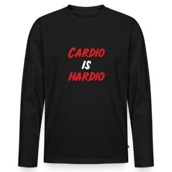 Kardio Ist Hardio Lustig Kardiologe Medizinisches - Männer Premium Bio Langarmshirt - Schwarz - Vorne - Nico (187cm)