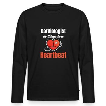 Kardiologen Tun Dinge In Einem Herzschlag - Männer Premium Bio Langarmshirt - Schwarz - Vorne - Nico (187cm)