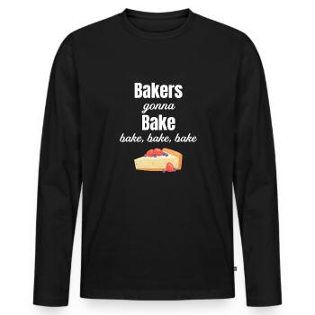 Bakers who bake, bake, bake, bake, - Men's Premium Organic Long Sleeve Shirt - black - Front - Nico (187cm)