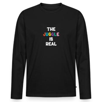 The Juggle Is Real Clown Bartender Acrobatic - Men's Premium Organic Long Sleeve Shirt - black - Front - Nico (187cm)
