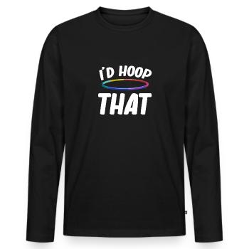 J'aimerais ces drôles de jongleurs de pneus - T-shirt manches longues Premium bio Homme - noir - Devant - Nico (187cm)