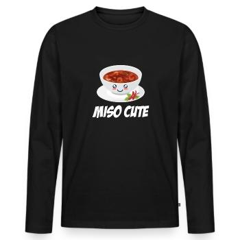 Miso Sweet Miso Puns Asiatique Chinois - T-shirt manches longues Premium bio Homme - noir - Devant - Nico (187cm)