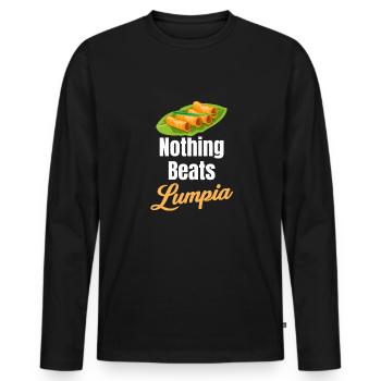 Rien ne vaut le Lumpia Pinoy Shanghai Adobo - T-shirt manches longues Premium bio Homme - noir - Devant - Nico (187cm)