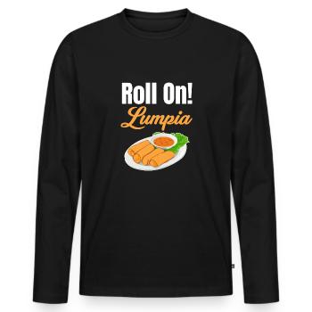 Continuez à rouler ! Lumpia Pinoy Shanghai Lover Adobo - T-shirt manches longues Premium bio Homme - noir - Devant - Nico (187cm)